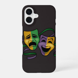 Funda Para iPhone 16 Máscaras teatrales felices y tristes de Mardi Gras