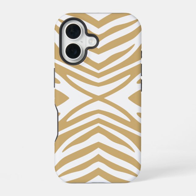 Funda Para iPhone 16 Masilla Neutral Cebra (Reverso )