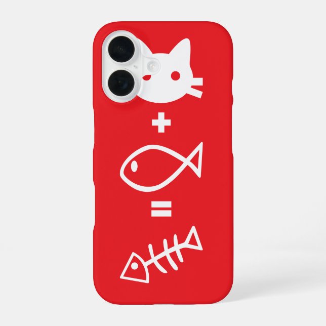 Funda Para iPhone 16 Matemática del gato (Reverso )