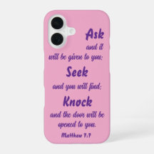 Mateo 7:7 Pídele Biblia Verse Rosa Y Púrpura