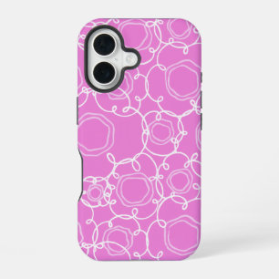 Funda Para iPhone 16 Matriz floral abstracta (rosa suave) Arte fino