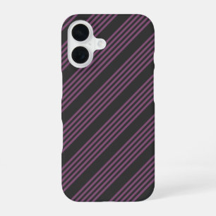 Funda Para iPhone 16 Mauve púrpura y carbón vegetal de cinco rayas