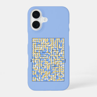 Funda Para iPhone 16 Maze azul y amarillo