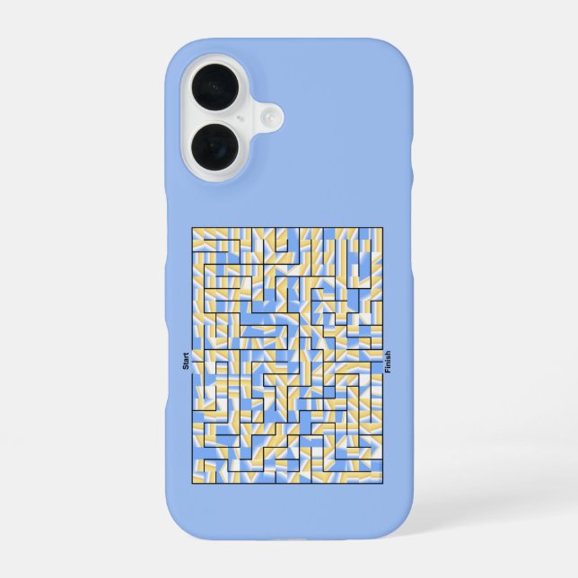 Funda Para iPhone 16 Maze azul y amarillo (Reverso )