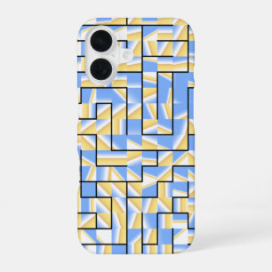 Funda Para iPhone 16 Maze azul y amarillo