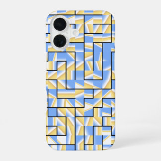 Funda Para iPhone 16 Maze azul y amarillo