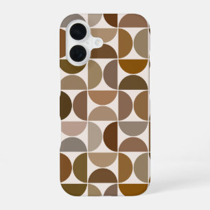 Funda Para iPhone 16 MCM Semicircles Browns+Cream Big Pattern