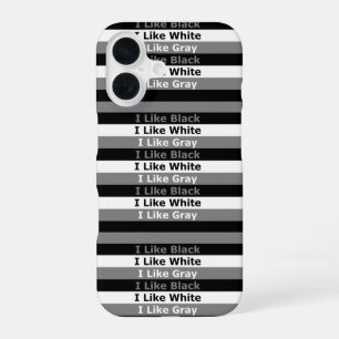 Funda Para iPhone 16 Me gusta el diseño de rayas en color negro blanco