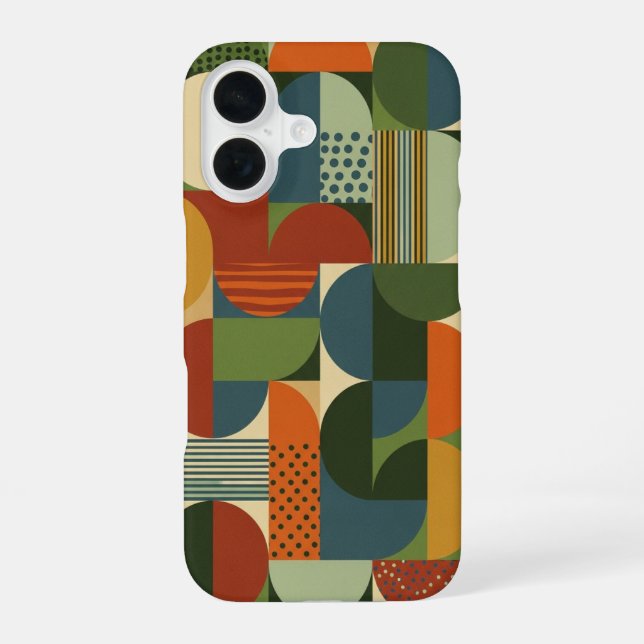 Funda Para iPhone 16 Medio círculo y bloques geométricos (Reverso )