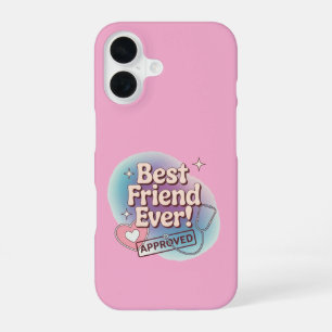Funda Para iPhone 16 Mejor amigo de todos los tiempos, diseño de texto