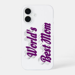 Funda Para iPhone 16 Mejor Mamá texto morado
