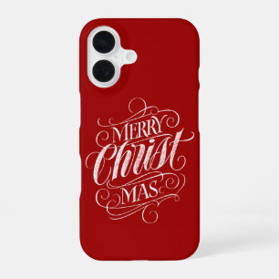 Funda Para iPhone 16 Merry CHRISTmas Caligrafía religiosa de tablero de