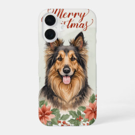 Funda Para iPhone 16 Merry Christmas Dog Festive Holiday Phone Case