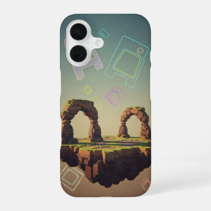 Funda Para iPhone 16 Meseta de fantasía vintage pixel-arcade