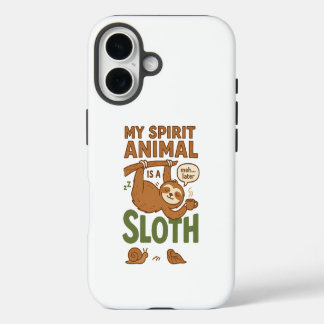 Funda Para iPhone 16 Mi animal espiritual es un perezoso
