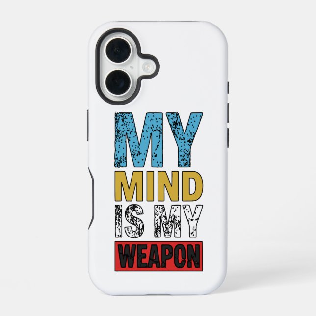 Funda Para iPhone 16 Mi Mente Es Mi Arma Frase Motivacional (Reverso )