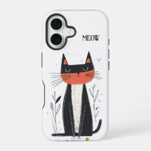 Funda Para iPhone 16 Miau. Ilustración de gato confiado