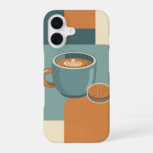 Funda Para iPhone 16 Minimal Retro Coffee and Cookie (Reverso )