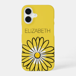 Funda Para iPhone 16 Minimalist Modern Elegant Daisy flower and text