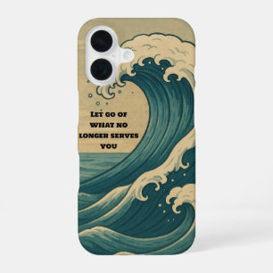 Funda Para iPhone 16 Minimalista ola oceánica tranquila 'Let Go'