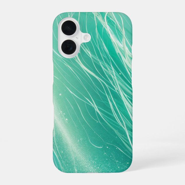 Funda Para iPhone 16 Mint Green Light Waves Phone Case (Reverso )