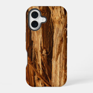 Funda Para iPhone 16 Mira de corteza de madera texturizada de cedro