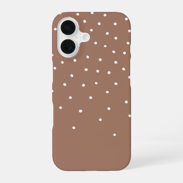 Funda Para iPhone 16 Mocha Mousse Brown Tiny Polka Dot 2025 (Reverso )