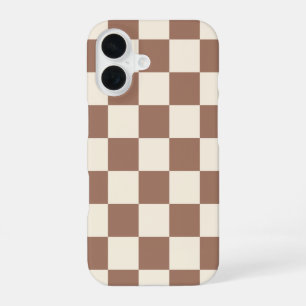 Funda Para iPhone 16 Mocha Mousse Brown White Girly Cute