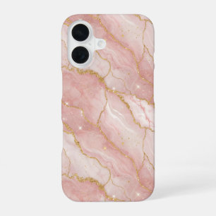 Funda Para iPhone 16 Modern Rose Quartz Marble Gold