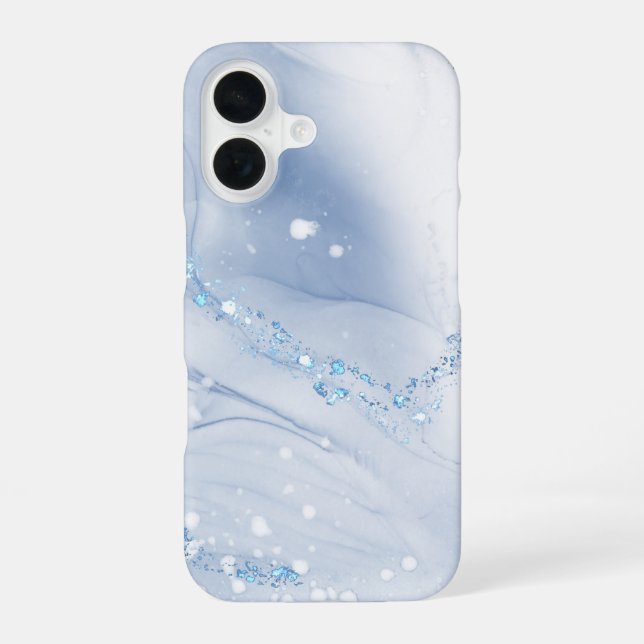 Funda Para iPhone 16 Modern Stone Dusty Blue Marble (Reverso )