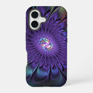 Funda Para iPhone 16 Moderna y colorida moda Resumen Flor Fractal