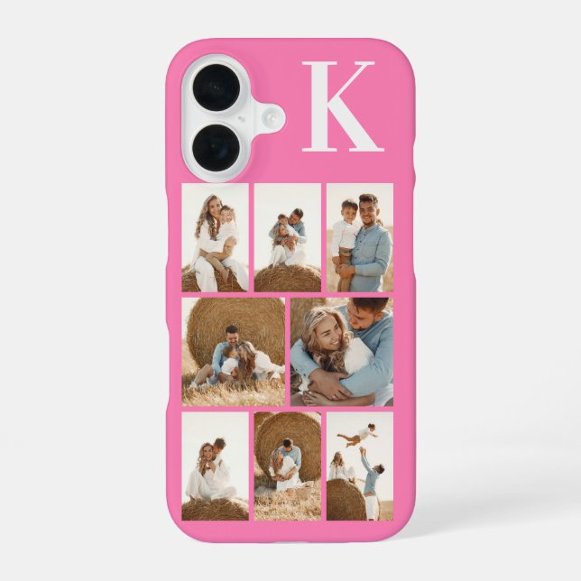 Funda Para iPhone 16 Moderno 8 Foto Rosa (Reverso )