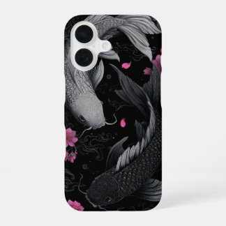 Funda Para iPhone 16 Modo oscuro de peces Koi japoneses