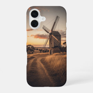Funda Para iPhone 16 Molino de viento vintage en el campo