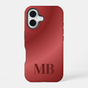 Funda Para iPhone 16 Monogram Modern Red Holiday