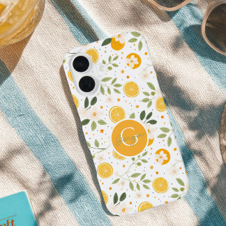 Funda Para iPhone 16 Monogram Summer Lemon Pattern iPhone Case