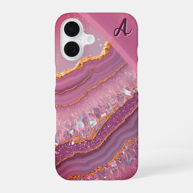 Funda Para iPhone 16 Monograma Amethyst Aurora (Reverso )