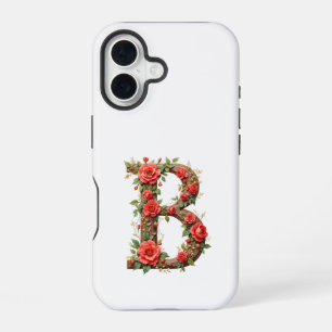 Funda Para iPhone 16 Monograma B con flores
