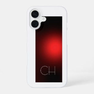 Funda Para iPhone 16 Monograma blanco rojo simple simple reemplazo senc