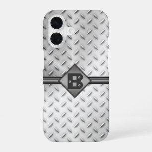 Funda Para iPhone 16 Monograma de acero de placa de diamante