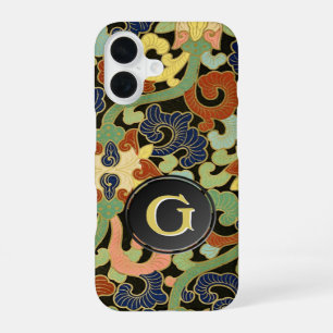 Funda Para iPhone 16 Monograma de flores de iris