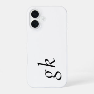 Funda Para iPhone 16 Monograma de nombre en negro y blanco moderno
