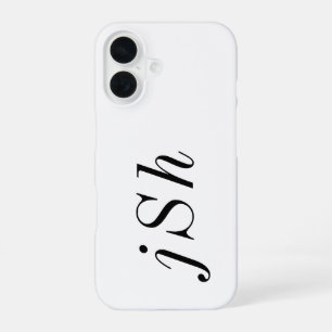 Funda Para iPhone 16 Monograma de nombre en negro y blanco moderno