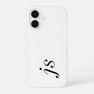 Funda Para iPhone 16 Monograma de nombre en negro y blanco moderno