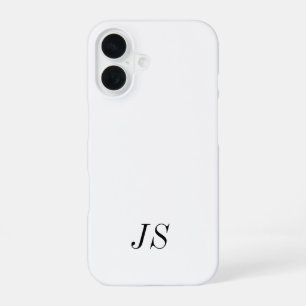 Funda Para iPhone 16 Monograma de nombre en negro y blanco moderno