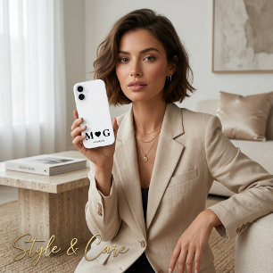 Funda Para iPhone 16 Monograma de Parejas Corazón Personalizado