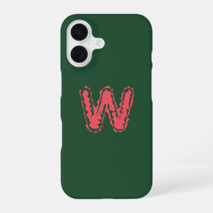 Funda Para iPhone 16 Monograma espeluznante que se enfrenta al rosa con
