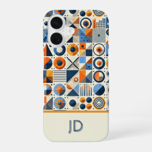 Funda Para iPhone 16 Monograma geométrico colorido moderno