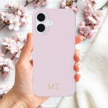 Funda Para iPhone 16 Monograma inicial de oro rosado Minimalista modern<br><div class="desc">Estuche minimalista Moderno de Monograma Inicial. Crea tu propio estuche para iPhone personalizado con el nombre inicial personalizado en color rosa y dorado.</div>