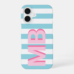 Funda Para iPhone 16 Monograma Inicial Minimalista Moderno